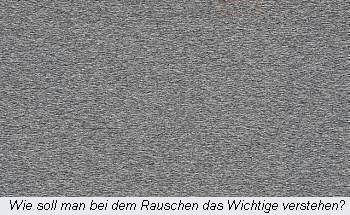Wie soll man bei dem Hintergrundrauschen das Wichtige verstehen?